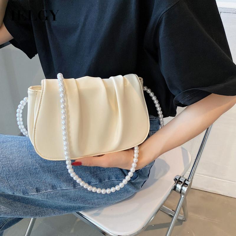 IELGY Túi Đeo Chéo Hình Đám Mây Nhỏ Xinh Đính Ngọc Trai Thời Trang Hàn Quốc