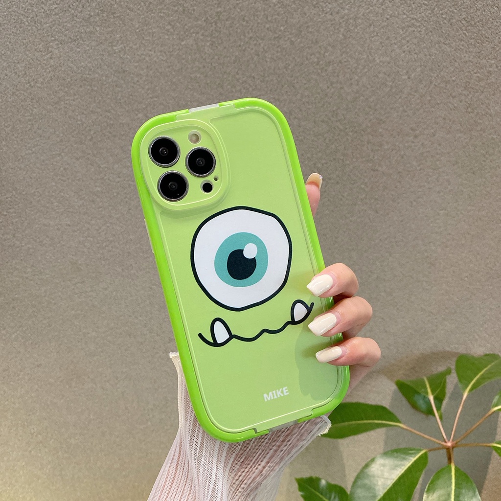 Ốp Điện Thoại Họa Tiết Hoạt Hình Monster Mike 2 Trong 1 Kèm Giá Đỡ Chống Sốc Cho iPhone 14 / 13 / 12 / 11 / X