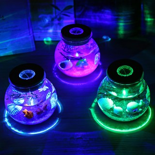Bể cá cảnh giả hình tròn để bàn có đèn led