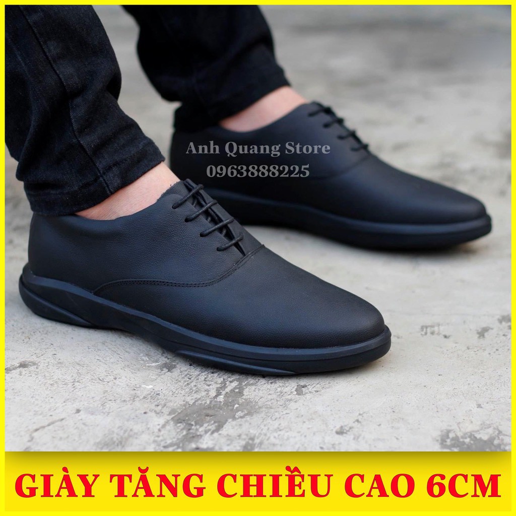 Giày Da Nam Tăng Chiều Cao 6Cm - Chất Liệu Da Bò Cao Cấp - Đế Cao Su Đúc Êm Ái - Phong Cách Trẻ Trung Năng Động GC335