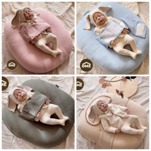 Gối Chống Trào Ngược Cho Bé Ome Kèm Đai Chống Giật Mình Giúp Bé Ngủ Ngon Hơn