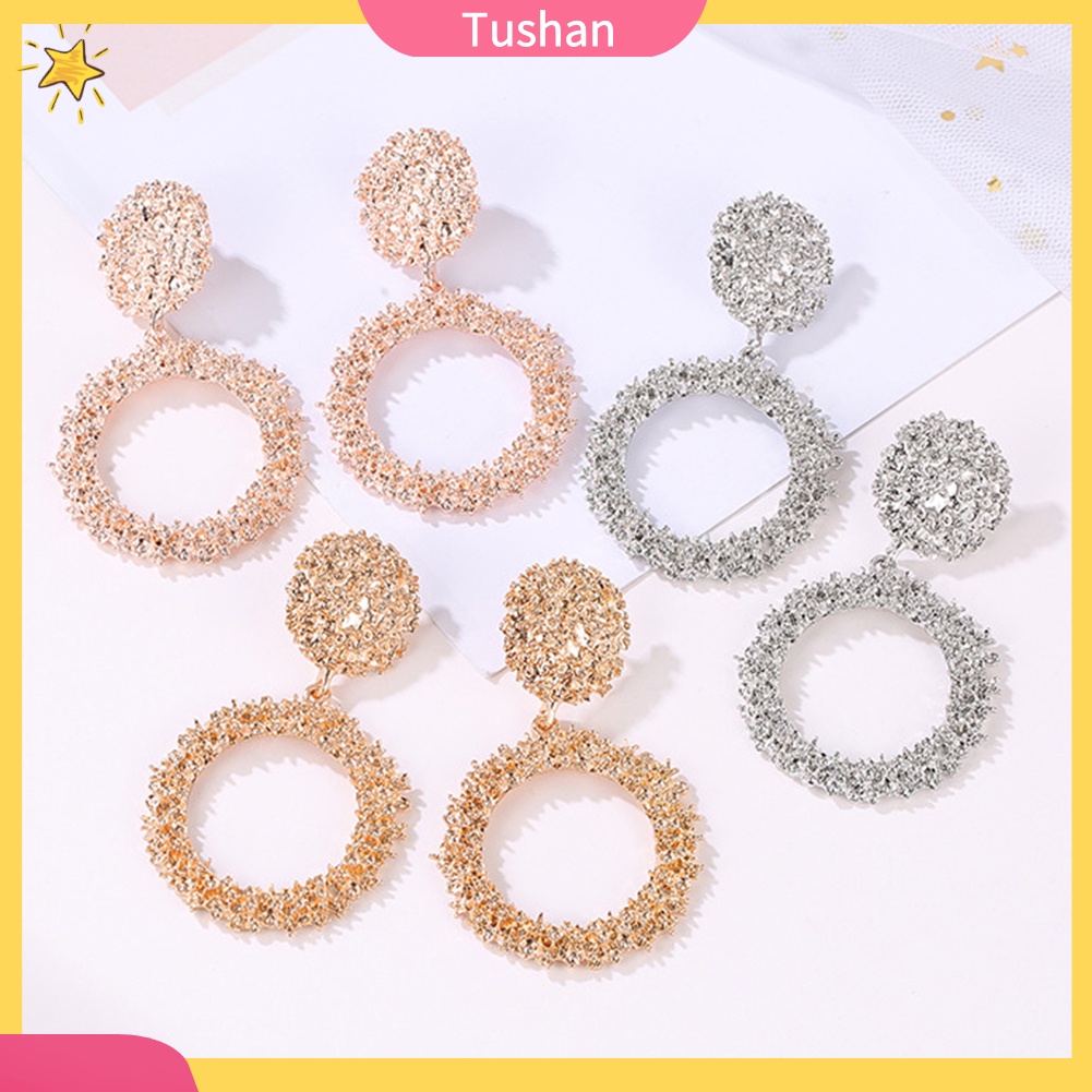 Khuyên Tai Dáng Dài Hình Tròn Rỗng Thời Trang Cho Nữ