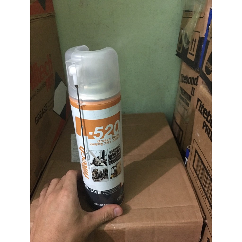 Mỡ bôi trơn chịu nhiệt L-520  làm trơn dây côn, dây phanh, tay ga, khi xịt dễ bám dính vào chi tiết