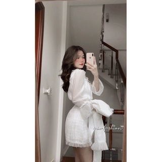 hàng  sẵn sét  dạ phối bèo tiểu thư sang chảnh ( ảnh thật shop chụp)