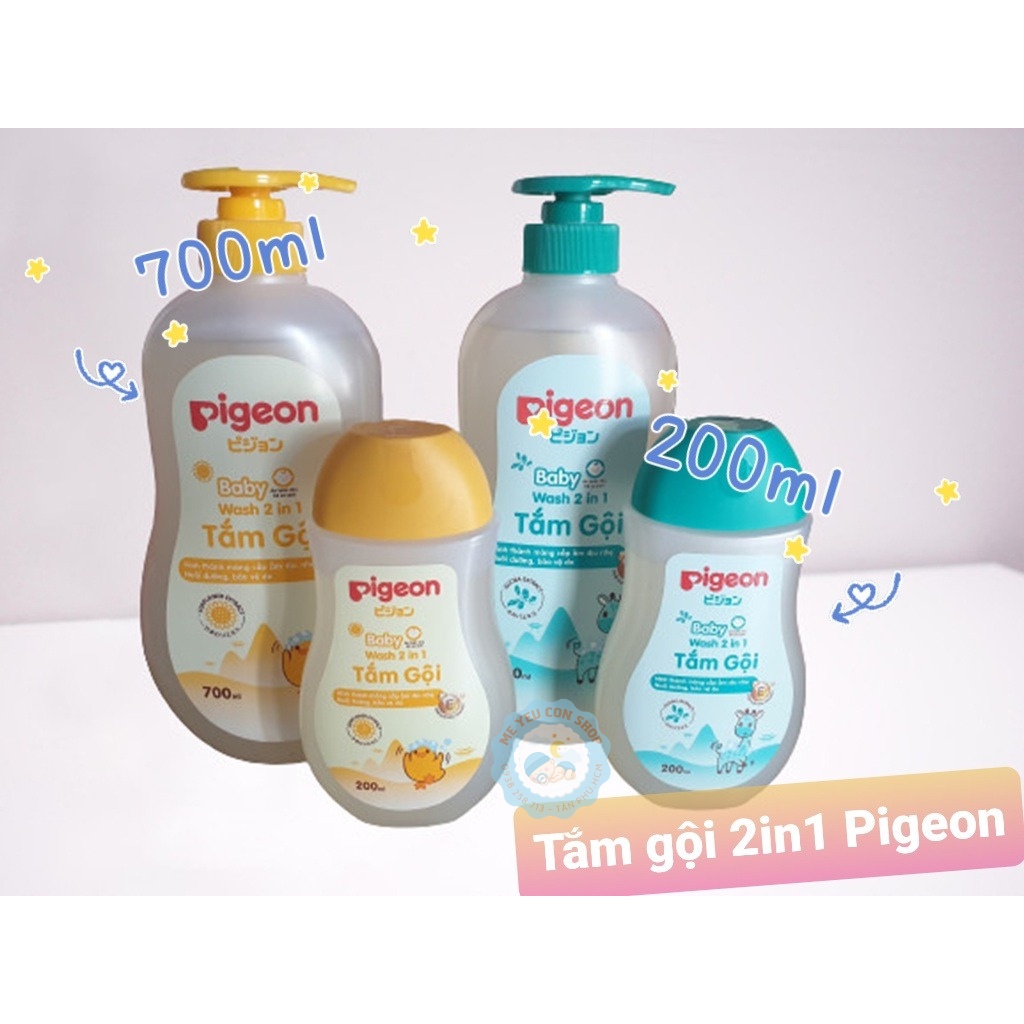 Tắm gội trẻ em 2in1 Pigeon (200/700ml) - Mẫu mới