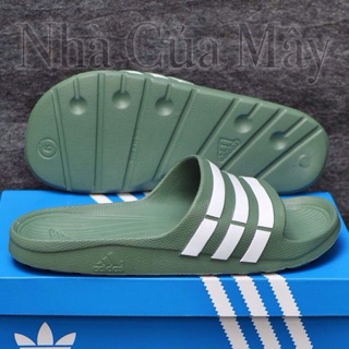 [☘️ADIDAS®☘️]- DÉP ĐÚC DURAMO SLIDES - Xanh rêu S/Trắng