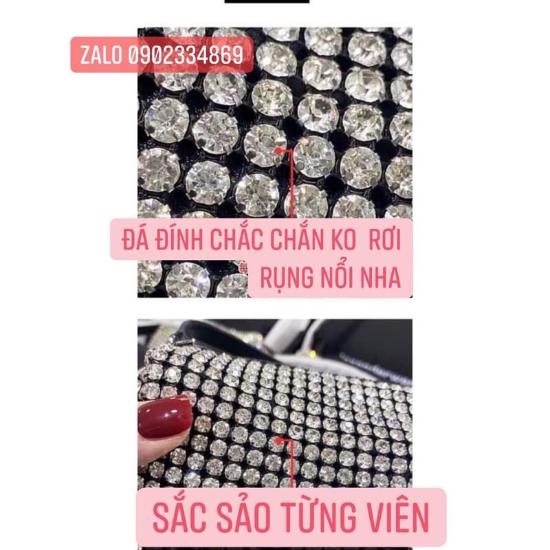 Dây Không Charm. Túi đính đá Cao Cấp AlexWang Super Full Box sz 18