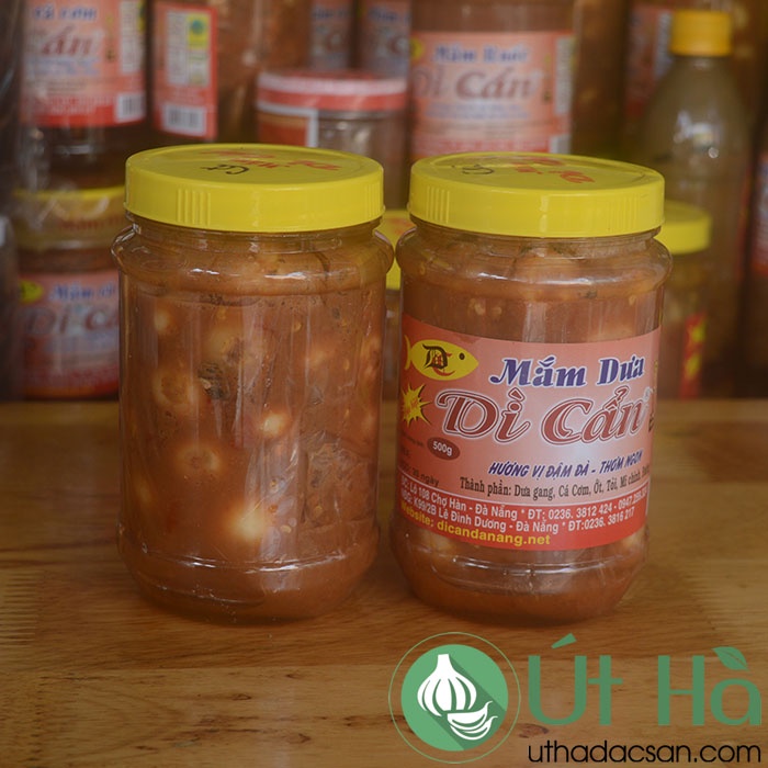 Mắm Cà Nêm Dì Cẩn Hủ 500gr Giòn Ngon Từ Cà Pháo Đậm Đà Từ Mắm Nêm- Út Hà Đặc Sản