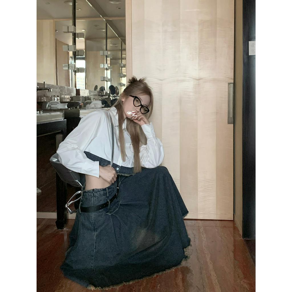 「 WELOVE1 」Chân váy jean Lưng Cao Dáng Ôm Thời Trang Mùa Hè Dành Cho Bạn Nữ