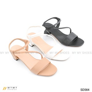 SD564 Sandal da lì quai ngang pha dây vát chéo chun sau 3p
