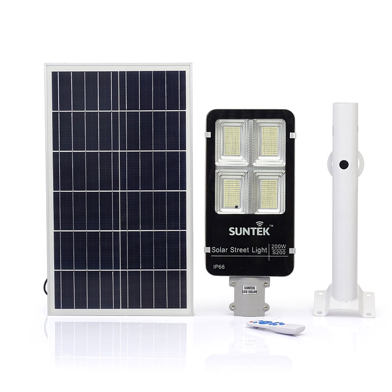 Đèn Đường Năng Lượng Mặt Trời SUNTEK LED Solar Street Light S200 200W - Hàng Chính Hãng - Bảo hành 2 năm 1 đổi 1