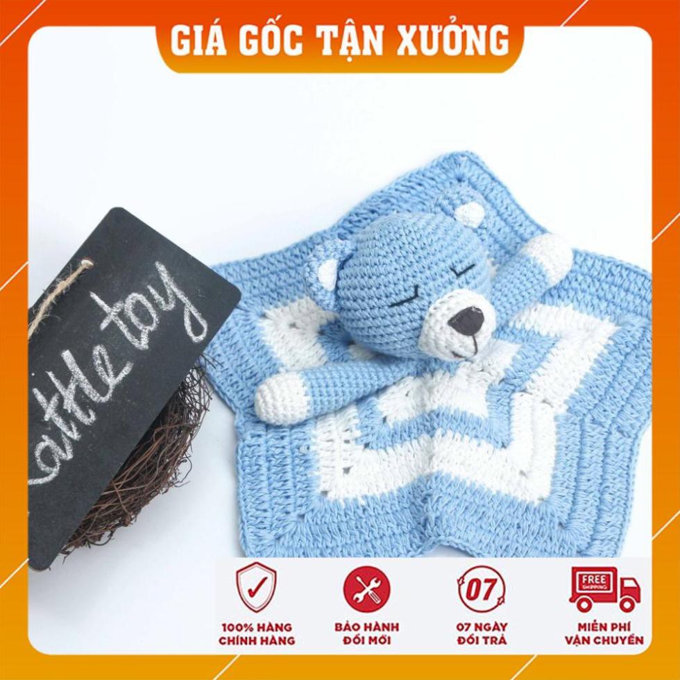 [THE BUNNY] [Xả Hàng] Chăn gấu ngủ xanh - Quà cho bé - Đồ trang trí phòng ngủ của bé