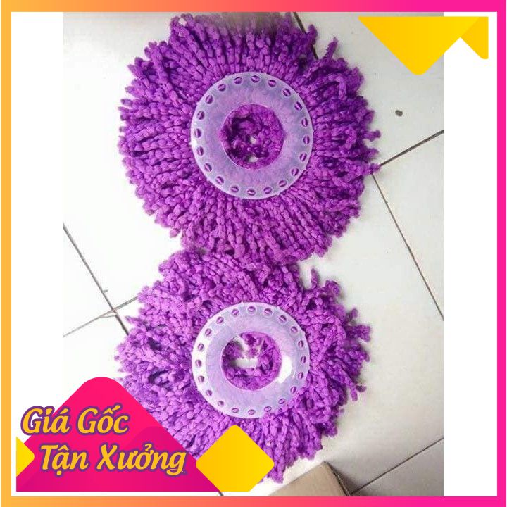 Cây chổi lau nhà tím, xoay 360 độ kèm bông lau siêu thấm hút