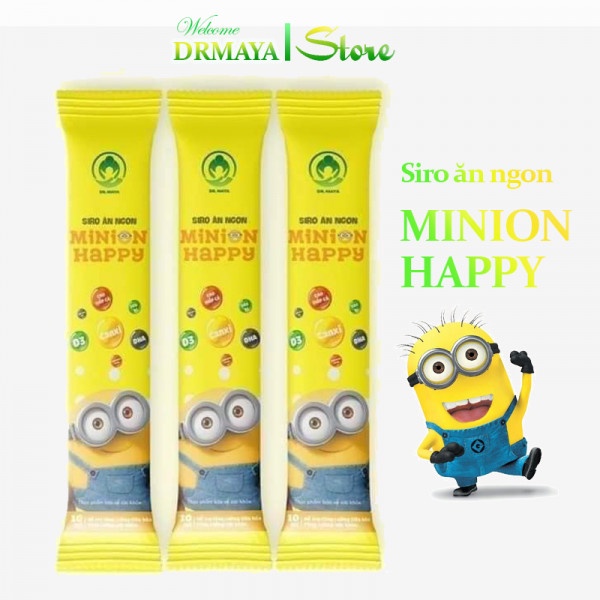 Siro ăn ngon Minion Happy DR.MAYA Hộp 30 gói hỗ trợ tiêu hoá tốt, giúp bé ăn ngon, chống suy dinh dưỡng