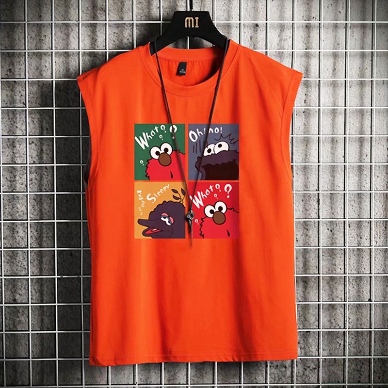 Áo Thun Ba Lỗ In Họa Tiết Hoạt Hình Graffiti Nhiều Màu Thời Trang Cho Nam Và Nữ