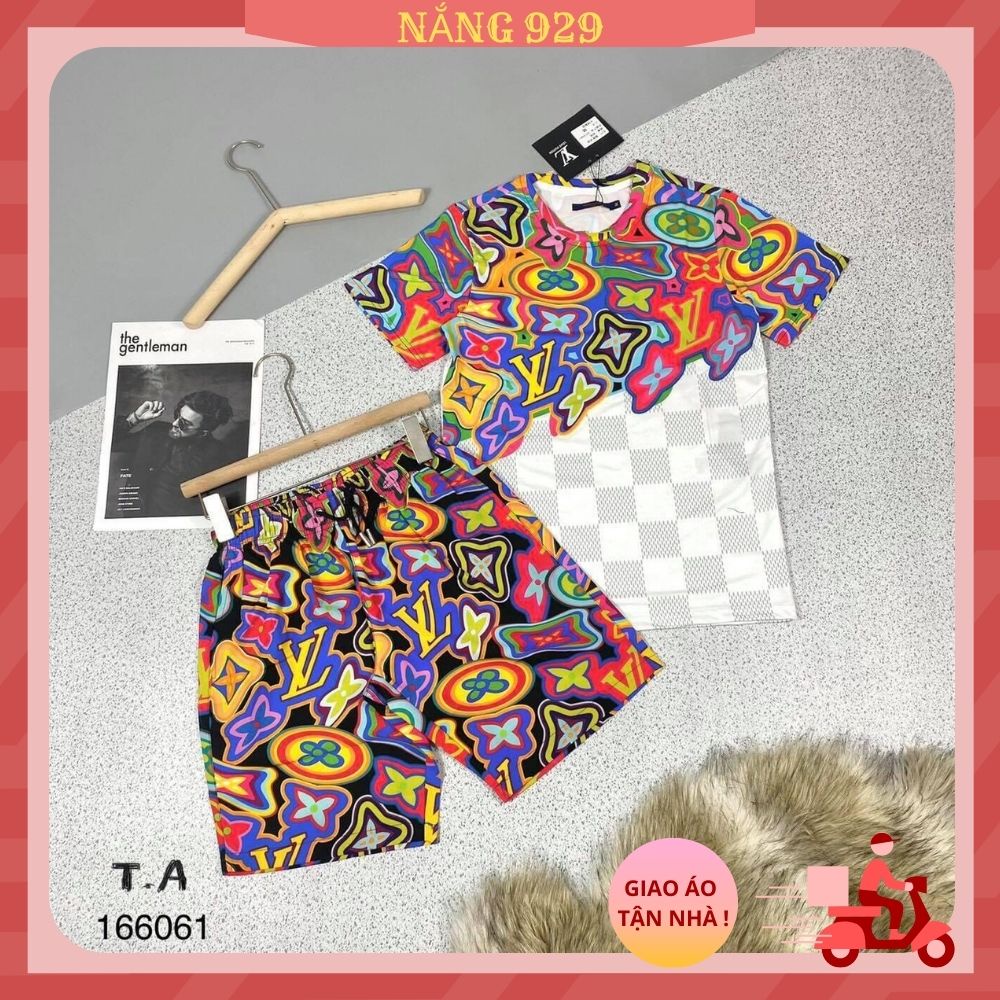 Đồ đôi đi biển độc đáo nguyên sét áo và quần nổi bật cho cặp đôi nam nữ