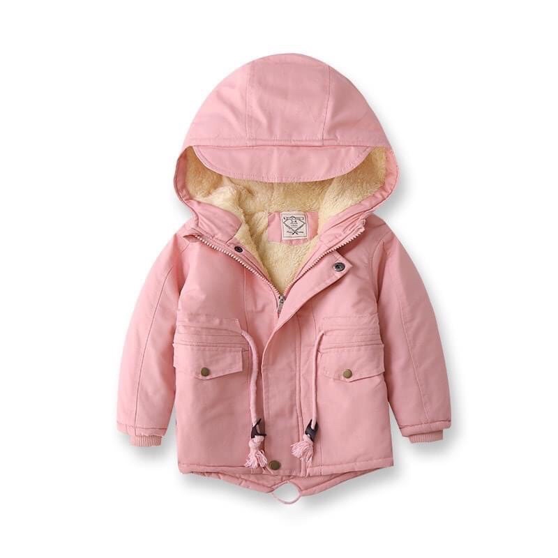 Áo khoác áo parka lót lông cừu Quảng Châu cho bé 12-24kg-21A002