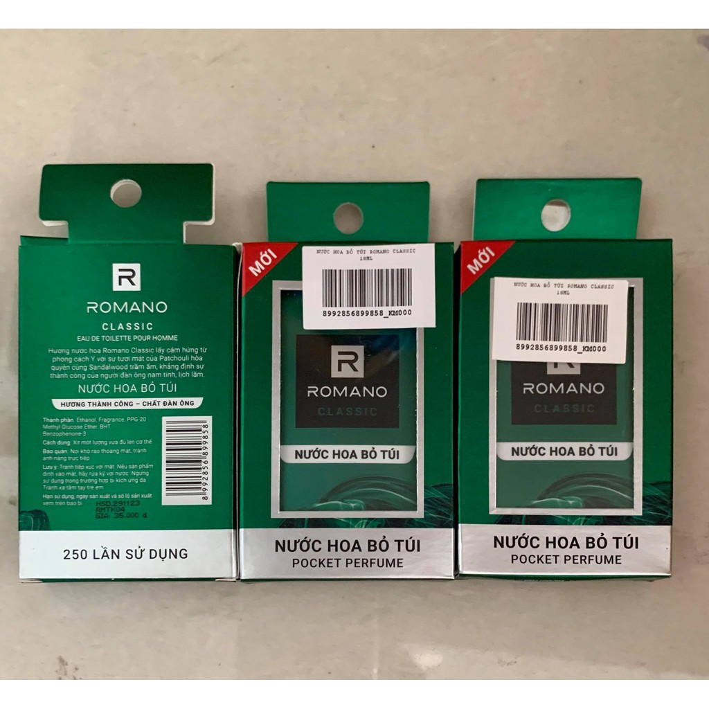 Nước hoa Cao Cấp bỏ túi Romano 18ml dạng xịt Classic, Force | BigBuy360 - bigbuy360.vn