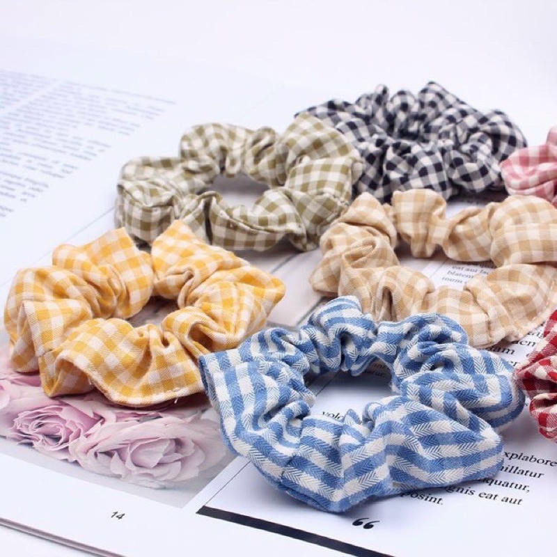 Dây buộc tóc kẻ ( shop giao màu ngẫu nhiên )
