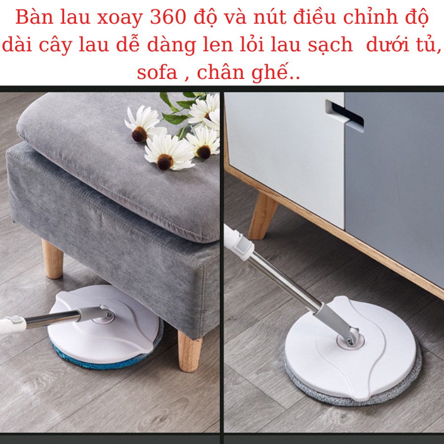 Cây Lau Nhà Thông Minh Xoay 360 độ  K8 - Bộ Lau Nhà Thông Minh Tự Vắt thiết kế giặt và vắt trong 1 ngăn - Darling Home