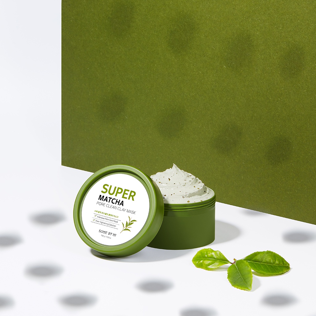 Bộ Đôi Sữa Rửa Mặt &amp; Mặt Nạ Đất Sét Trà Xanh Làm Sạch Se Khít Lỗ Chân Lông Some By Mi Super Matcha