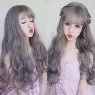 tóc giả nguyên đầu cao cấp tặng Lược + lưới chùm đầu