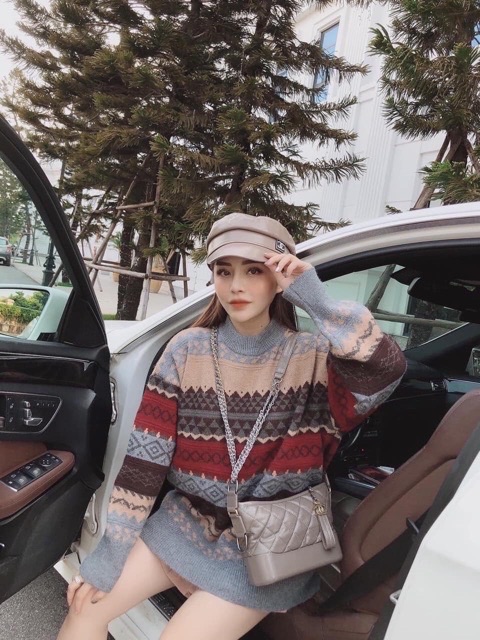 Áo len thổ cẩm dáng thụng cao cấp | BigBuy360 - bigbuy360.vn