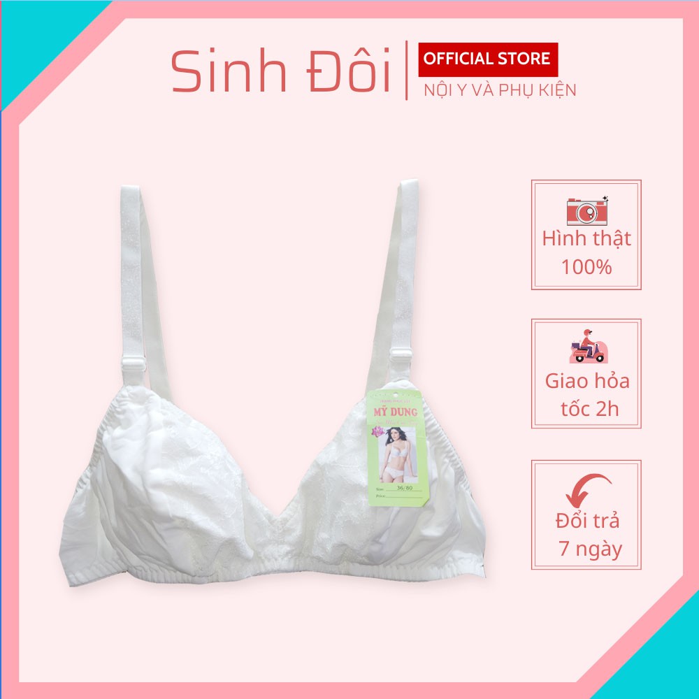 Áo ngực không gọng nữ Mỹ Dung không mút chất ren mỏng ôm nguyên ngực mềm mịn size 34, 36, 38, 40, 42
