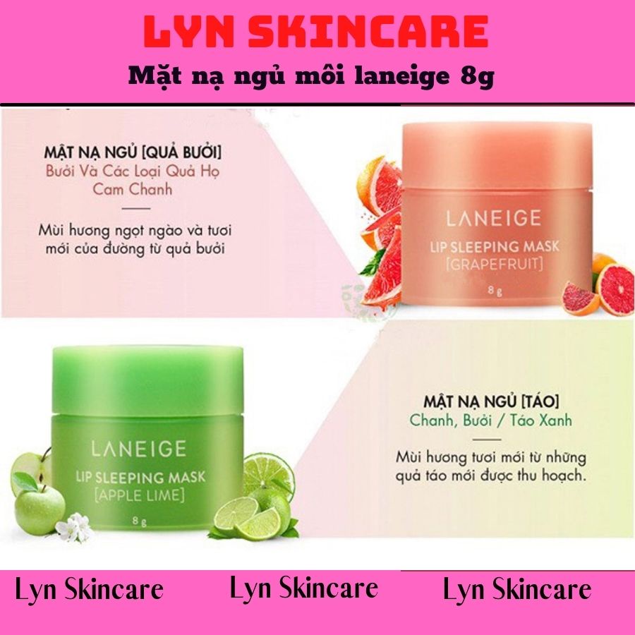 Set 4 mặt nạ ngủ môi Laneige Lip Sleeping Mask 8g