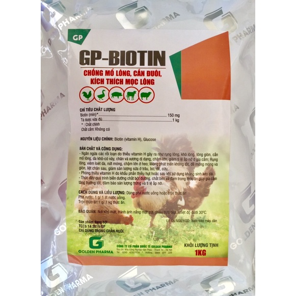 Biotin GP - Kích mọc lông, chống cắn mổ (1kg/ gói)