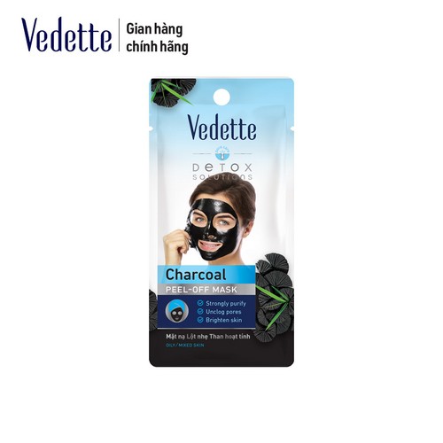 Combo 6 Mặt Nạ Lột Nhẹ Than Đen Hoạt Tính Vedette 12ml x 6