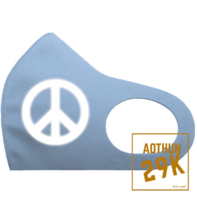 Khẩu trang vải in logo PEACE phản quang flash cực chất