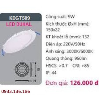 Đèn panel âm trần 9w - Duhal SDGT509