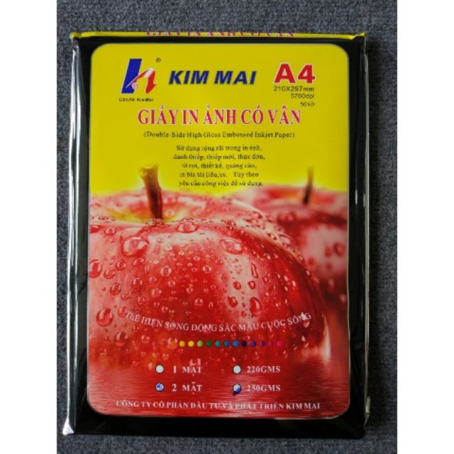 Giấy in ảnh có vân Kim Mai- 2 mặt 250g