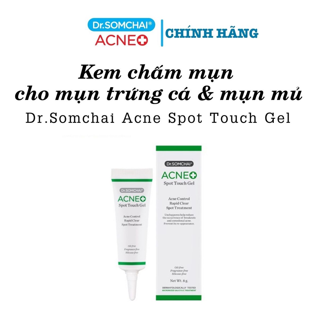 Kem giảm mụn DR. SOMCHAI ACNE SPOT cho mụn trứng cá và mụn mủ có tác dụng giảm mụn, giảm sưng đỏ 4g