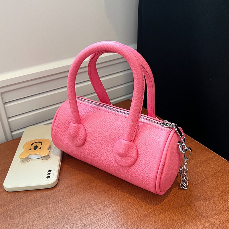 Túi Đeo Chéo Hình Trụ Màu Sắc Đơn Giản Phong Cách Hàn Quốc Thời Trang