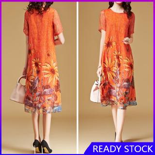 FLĐầm maxi dáng rộng hoạ tiết in thiết kế hợp thời trang