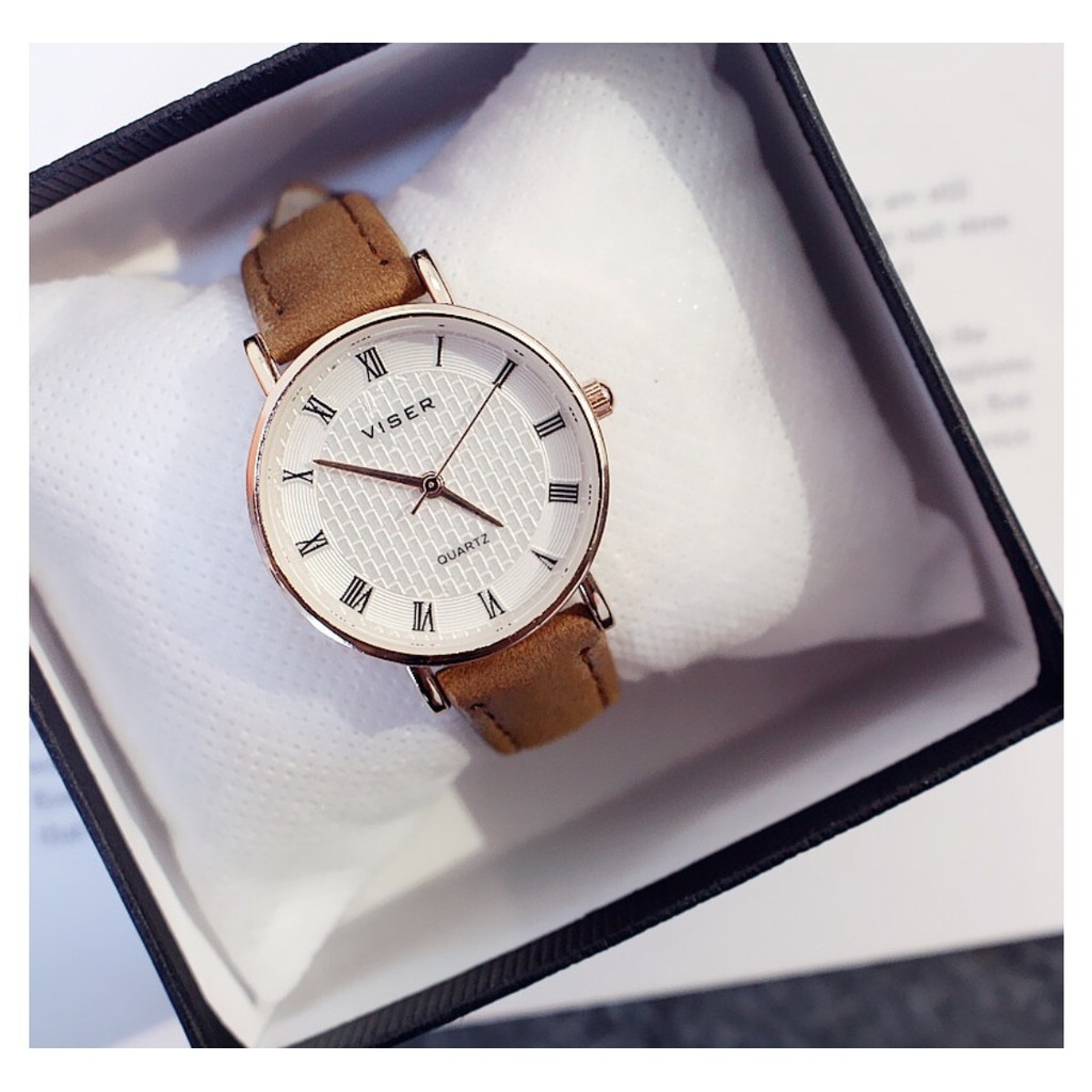 [Mã FAMAYFA2 giảm 10K đơn 50K] [SIÊU ĐẸP]ĐỒNG HỒ NỮ DÂY DA VISER MẶT CARO SIÊU ĐẸP THỜI TRANG | BigBuy360 - bigbuy360.vn