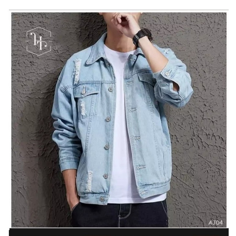 ÁO KHOÁC JEAN NAM RÁCH KIỂU CỰC ĐẸP 08/001