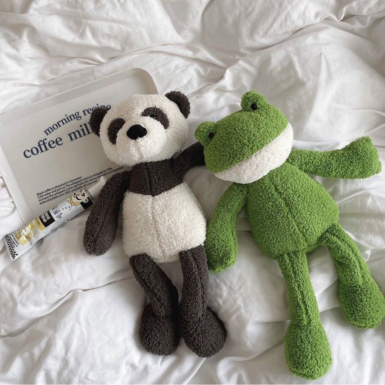 Ins tha thứ cho con ếch búp bê sang trọng búp bê gấu trúc trẻ em ngủ với đồ chơi đàn ông và phụ nữ thoải mái món quà búp bê