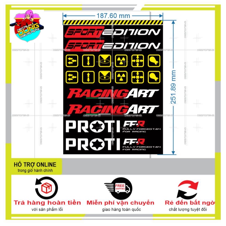 LOGO STICKER DÁN CHÂN PHUỘC M6 - DUNG DECAL
