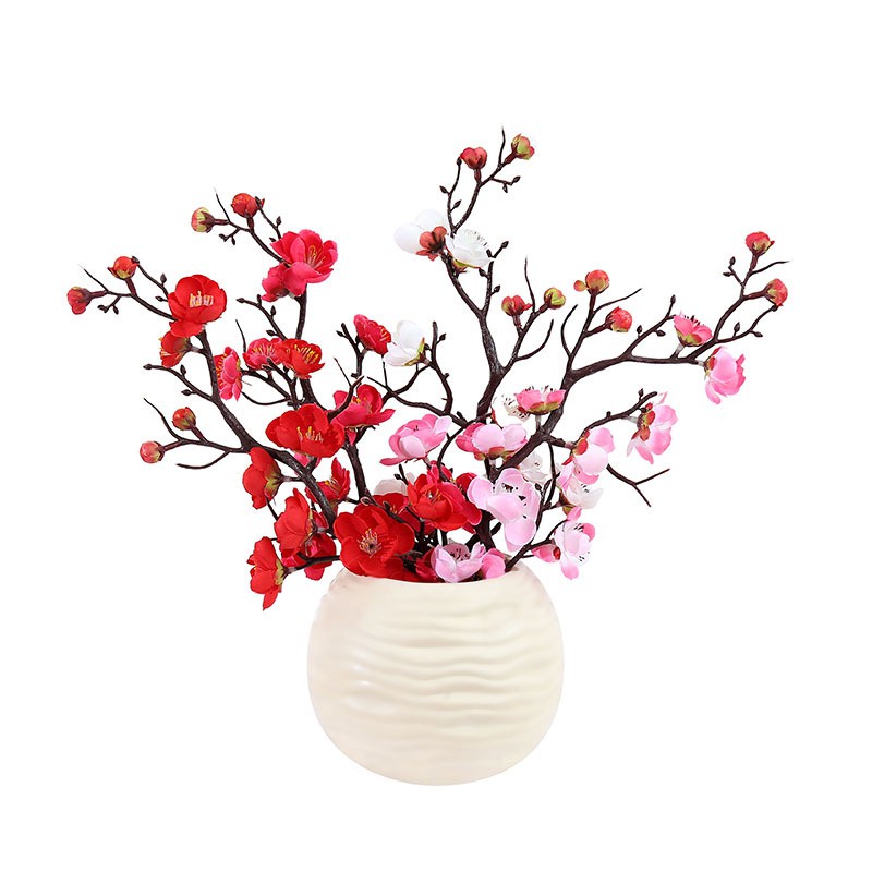 Hoa đào giả để bàn, giống thật trang trí nhà cửa, dàI 60cm/30cm - Meeli Decor