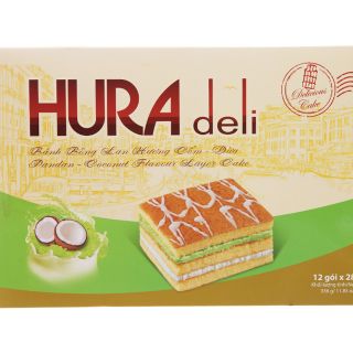Bánh bông lan Hura hương cốm dừa 336g 12 cái