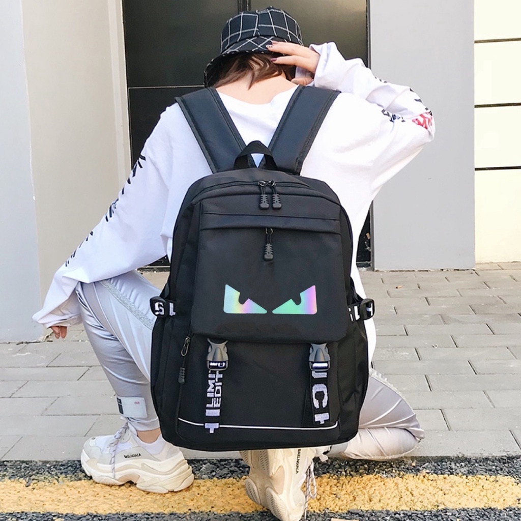 Balo Đi Học Ulzzang Thời Trang Korea Style Logo NIKE Phát Sáng, Có Ngăn Chống Sốc Laptop Chống Nước Dùng Đi Chơi Du Lịch