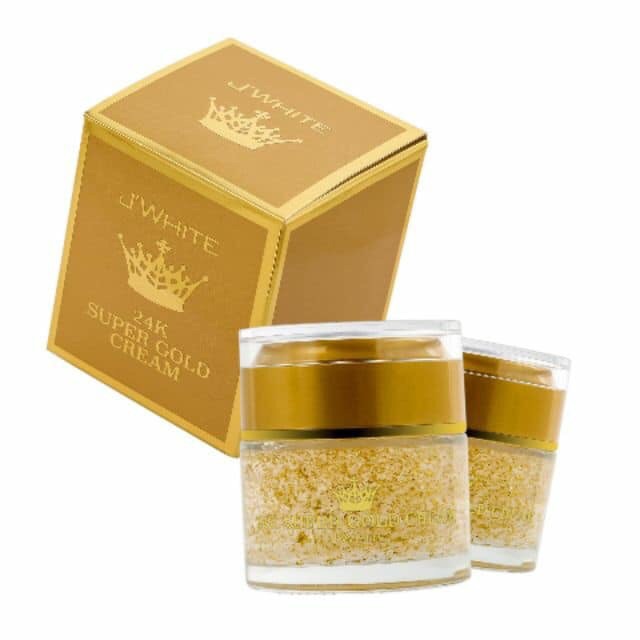 KEM DƯỠNG TRẮNG, GIẢM NHĂN, NGỪA LÃO HÓA TINH CHẤT VÀNG 24K SUPER GOLD J'WHITE 50G NHẬT BẢN