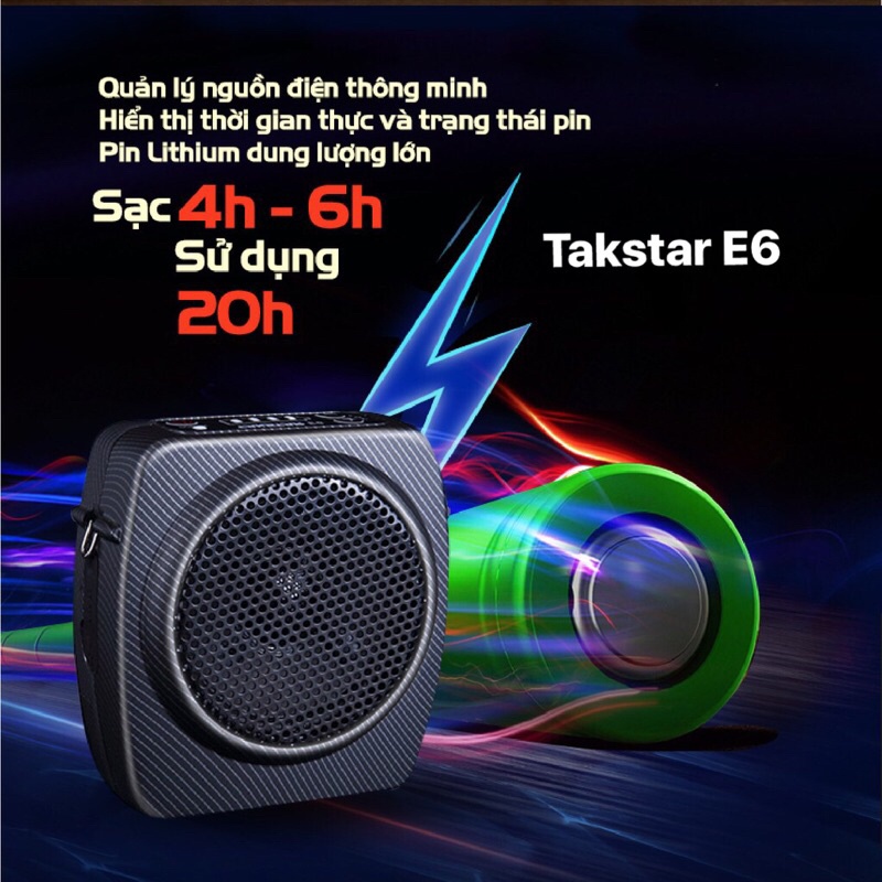 Micro trợ giảng có dây kèm loa Takstar E6 với micro trong suốt rất đẹp mắt