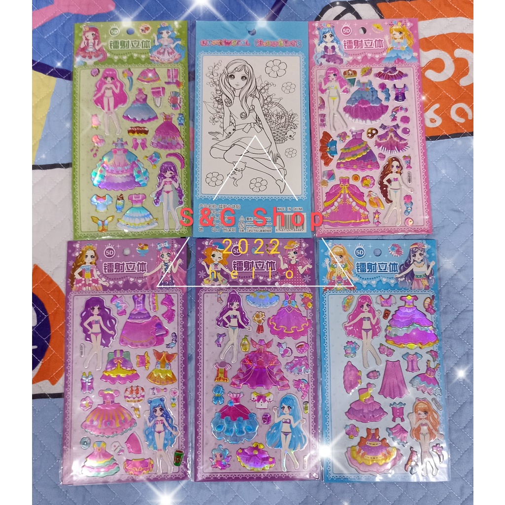 Sticker 5D phản quang công chúa cho bé gái