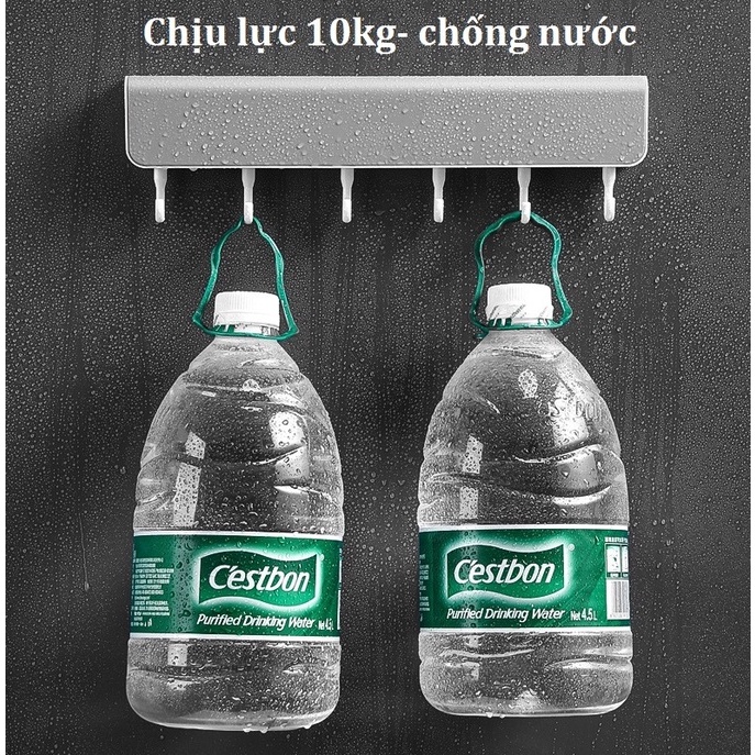 Kệ Đựng Đồ Gia Vị Kèm 6 Móc OENEN Dán Tường Tiện Lợi Không Cần Khoan Đục Oenon