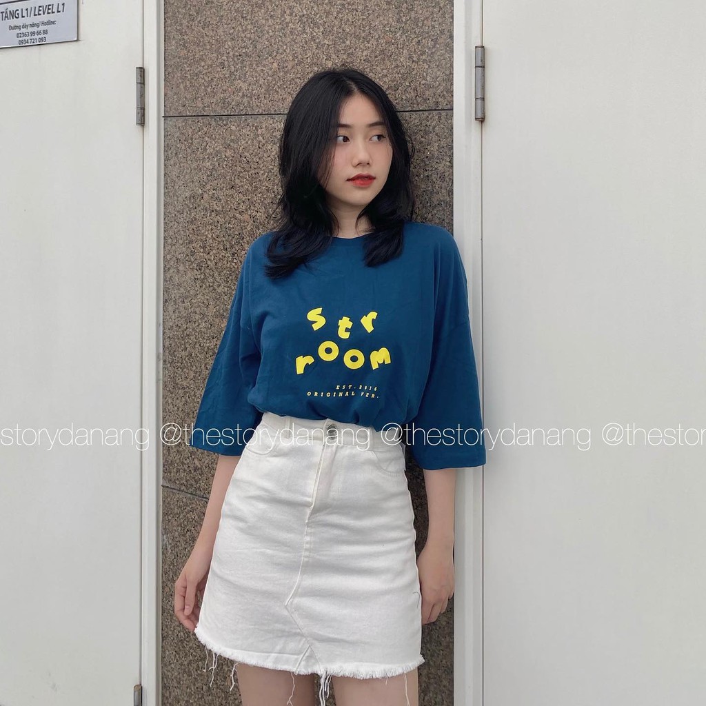 [STORY MADE] [STR] Áo pull ngắn tay chữ STR ROOM A1960