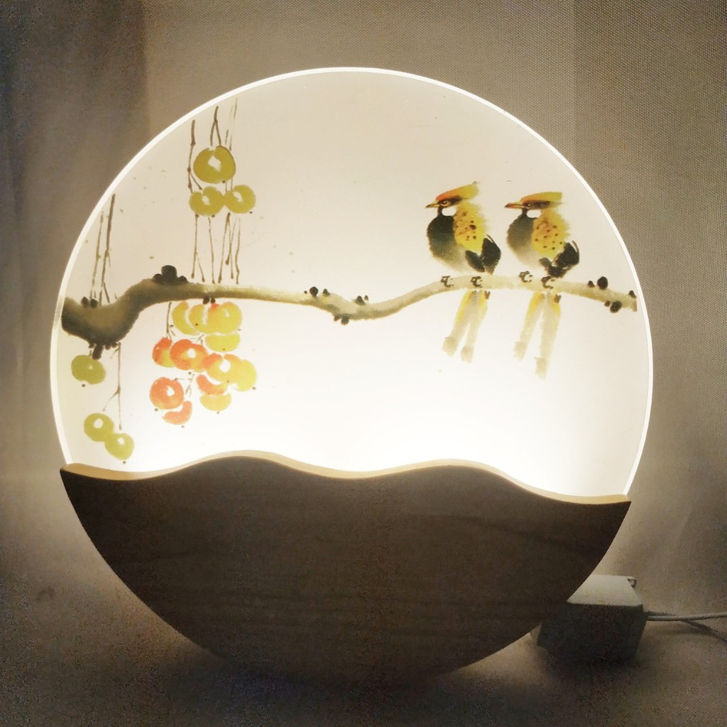 Đèn gắn tường MONSKY HECA LED 3 màu ánh sáng cao cấp (2 con chim vàng)